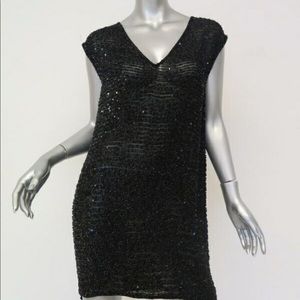 ALL SAINTS BEADED DRESS — BLACK